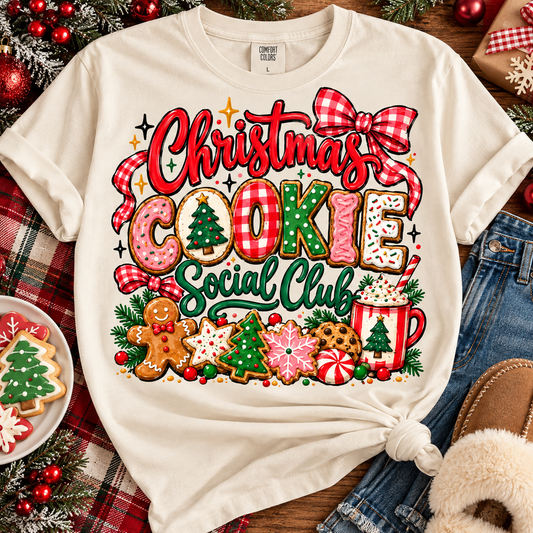 Christmas Cookie Social Club Holiday Baking Festive (DTF)