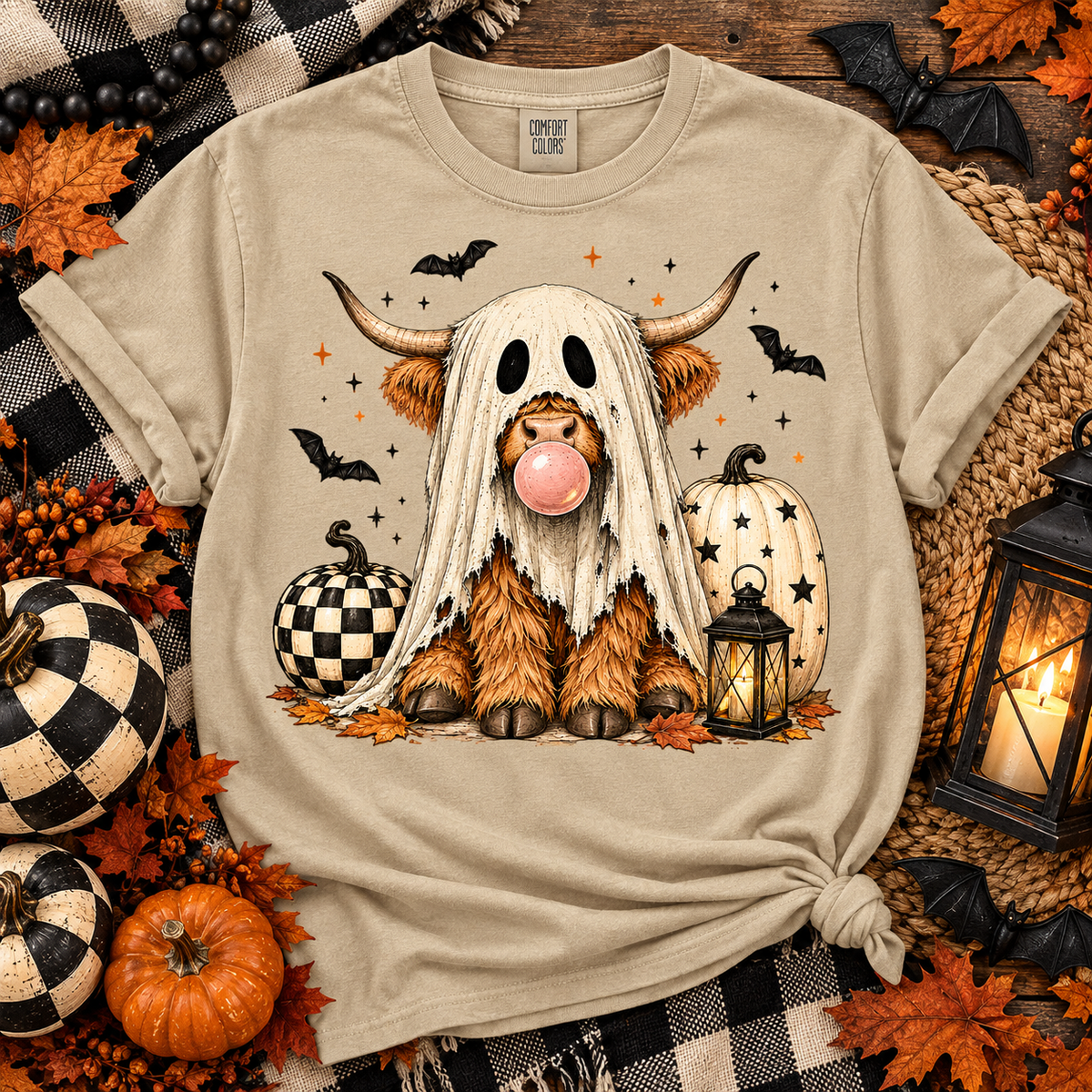Halloween Ghost Highland Cow Bubblegum Pumpkins Bats (DTF)