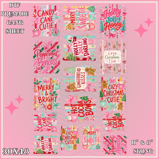 Stripped Holly Jolly Christmas - 30x48 - PREMADE GANG SHEET