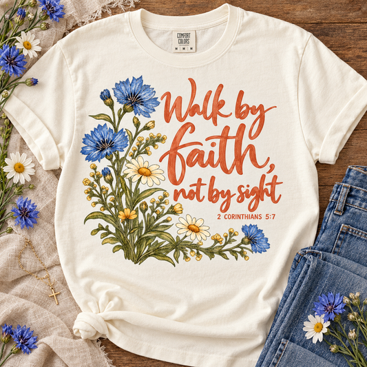 Walk By Faith Not By Sight Wildflower Botanical (DTF)