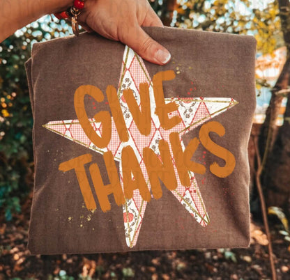 Give Thanks Patchwork Star Autumn Harvest (DTF)