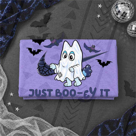 Just Boo-ey It Halloween Ghost Bats Swoosh (DTF)
