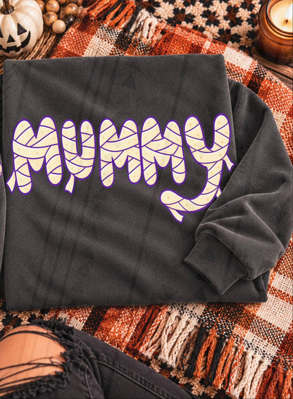 Mummy Bandage Wrapped Word Art Halloween (DTF)