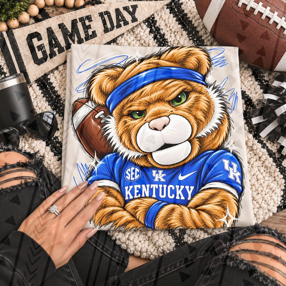 Fierce Teddy Bear Football SEC Kentucky Jersey Blue (DTF)