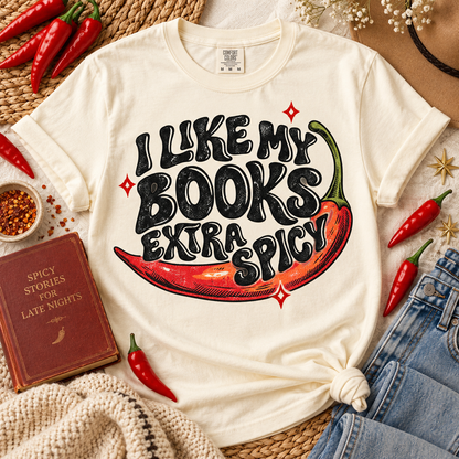 I Like My Books Extra Spicy Red Chili Pepper (DTF)