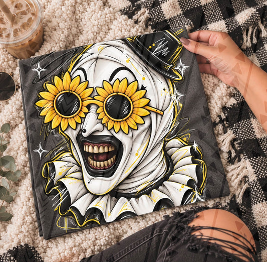 Creepy Clown Sunflower Shades Mini Top Hat Grin (DTF)