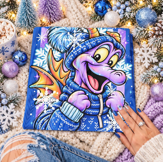 Purple Dragon Winter Snowflake Cozy Sweater Holiday (DTF)