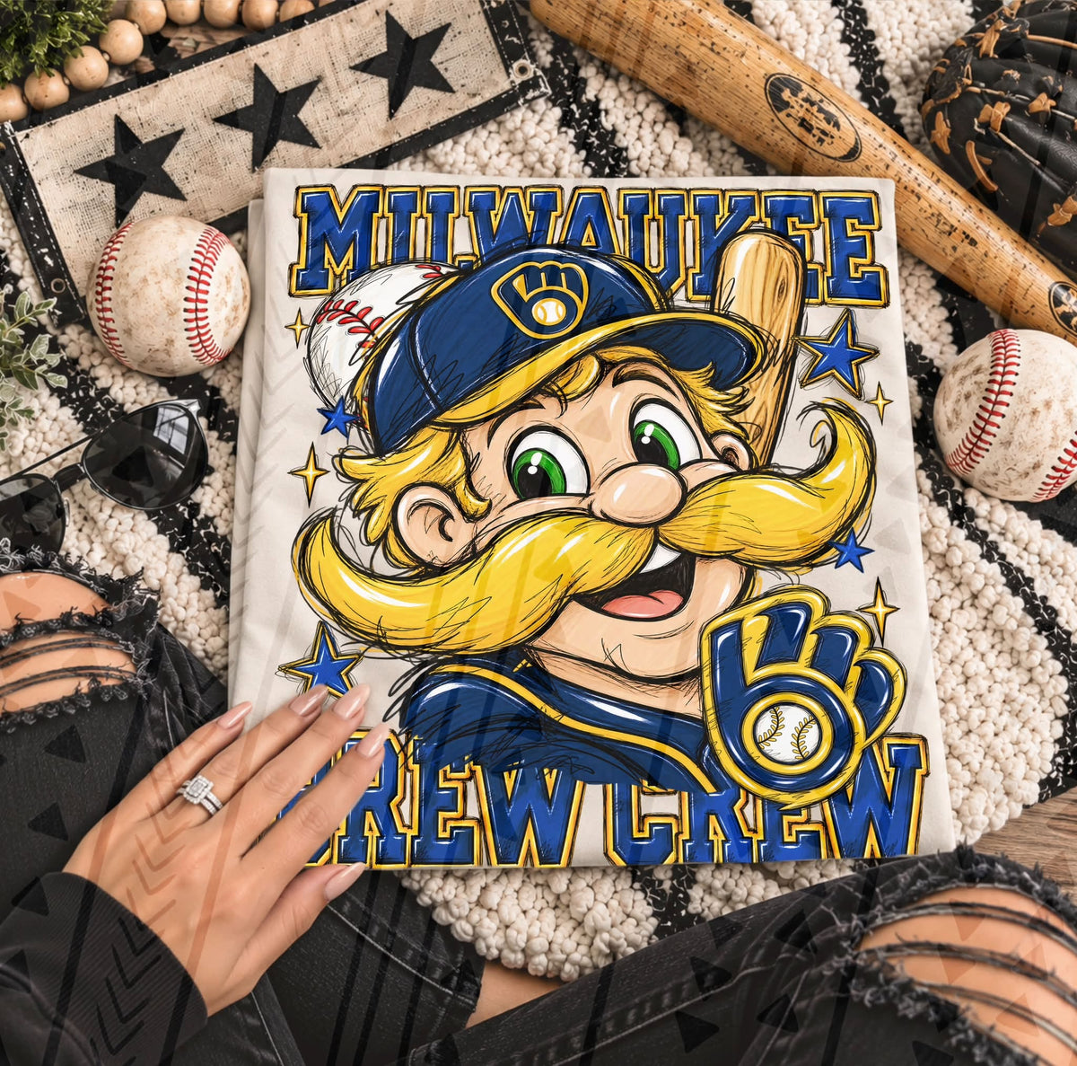 Milwaukee Brew Crew Baseball Cartoon Mascot (DTF)