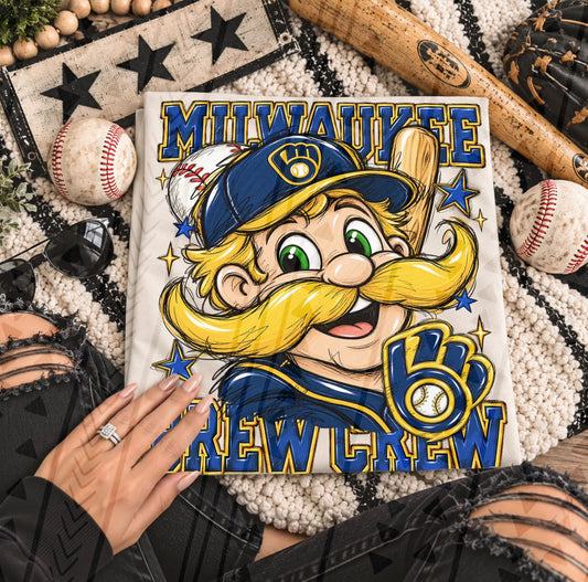 Milwaukee Brew Crew Baseball Cartoon Mascot (DTF)