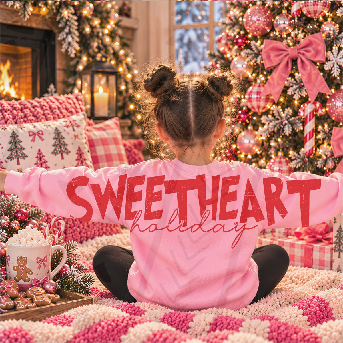 Sweetheart Holiday Bold Red Distressed Typography (DTF)