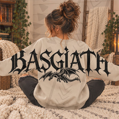 Basgiath Gothic Blackletter Text with Dragon (DTF)