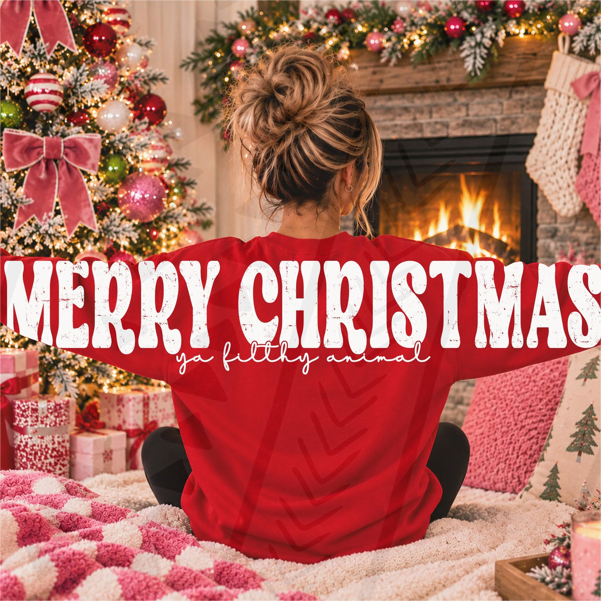 Merry Christmas White Design (DTF)