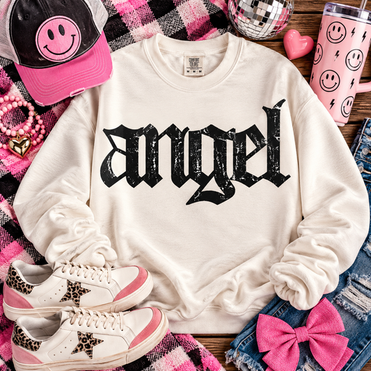 Angel Bold Gothic Blackletter Word Art (DTF)