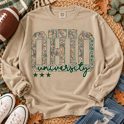 Ohio University Bobcats Camo Block Letters DTF
