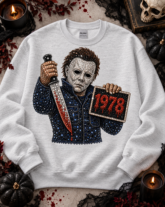 Rhinestone Horror Masked Killer 1978 Bloody Knife (DTF)