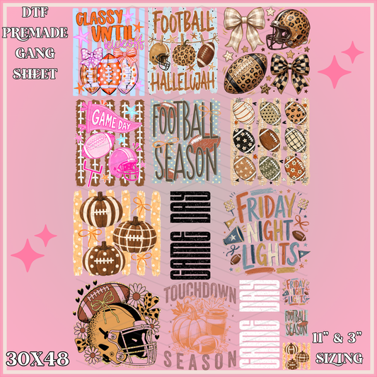 Football Time - 30x48 - PREMADE GANG SHEET