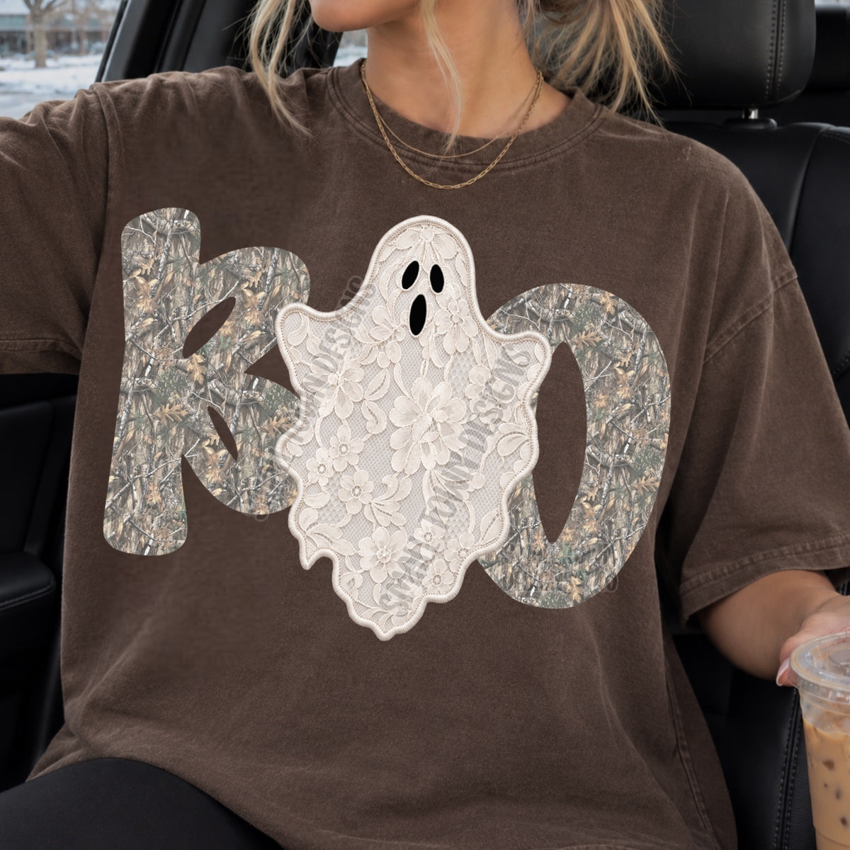 Camo BOO Lace Ghost Halloween (DTF)