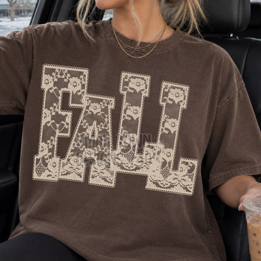 Vintage Lace Floral FALL Letters (DTF)