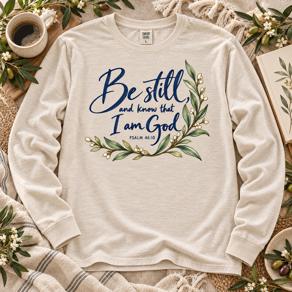 Be Still and Know That I Am God Psalm 46:10 Floral (DTF)