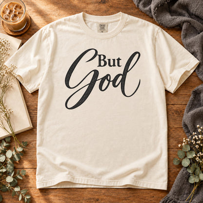 But God Bold Script Lettering Black Chalk Style (DTF)