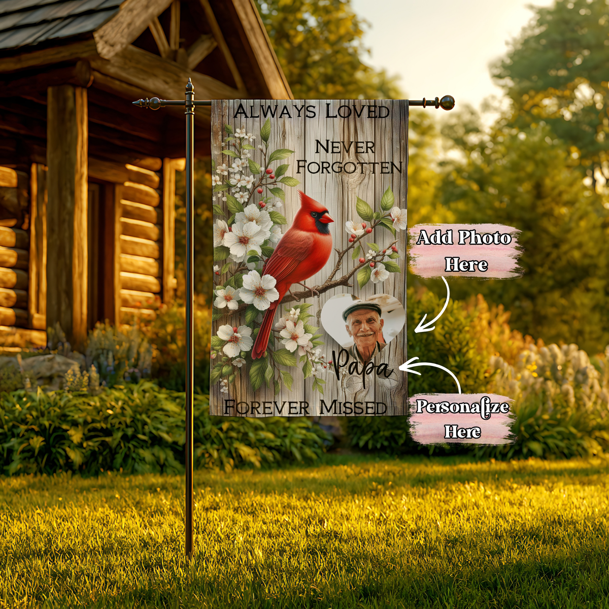 Cardinal Memorial Flag - 12x18 Inches - ‼️Fully Customizable Transfer‼️