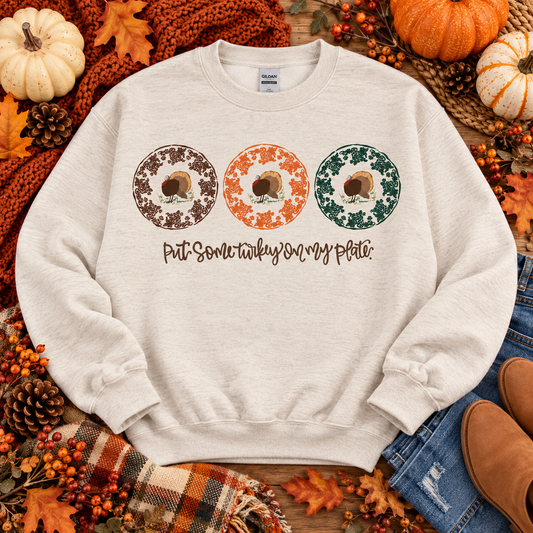 Put Some Turkey On My Plate Decorative Plates Trio (DTF)