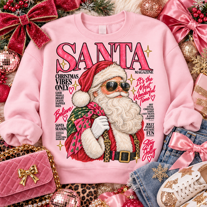 Santa Magazine Christmas Vibes Only Stay Jolly (DTF)