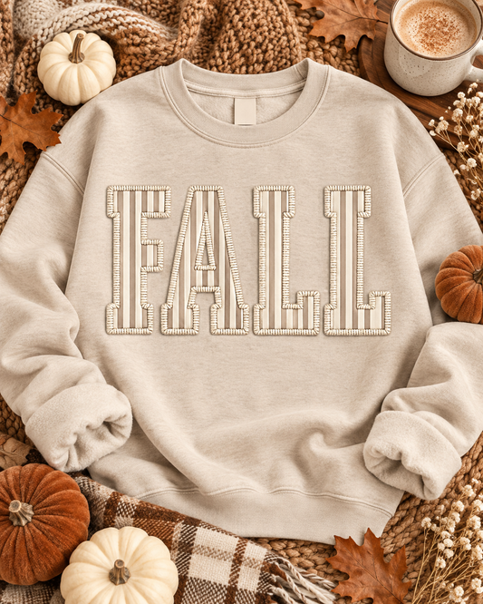 FALL Embroidered Patch Style Striped Letters (DTF)