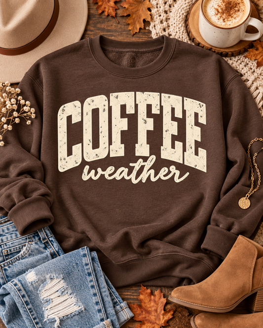 Distressed Varsity Coffee Weather (DTF)
