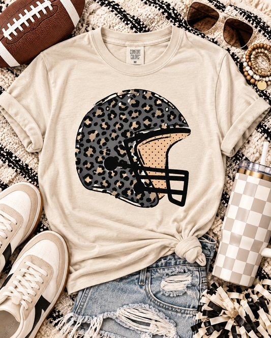 Leopard Print Football Helmet (DTF)