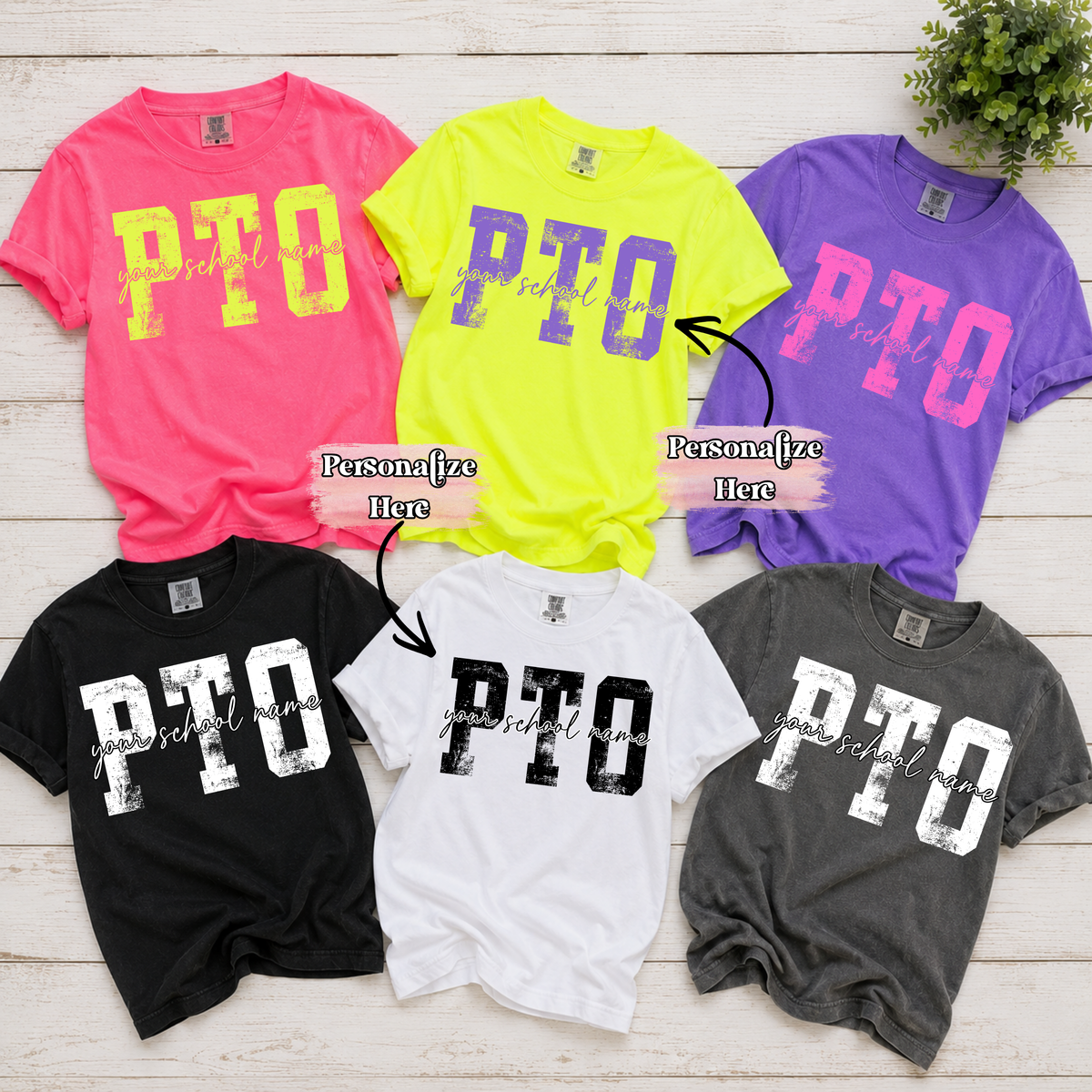 Colorful Distressed School PTO -‼️Fully Customizable Transfer‼️