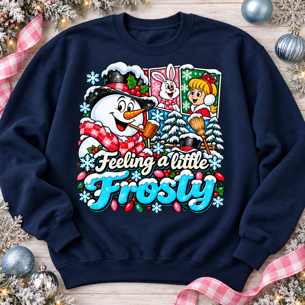 Feeling a Little Frosty Snowman Christmas Scene (DTF)