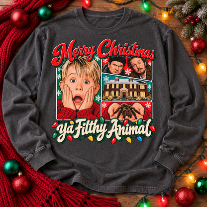 Merry Christmas Ya Filthy Animal Holiday Movie Collage (DTF)