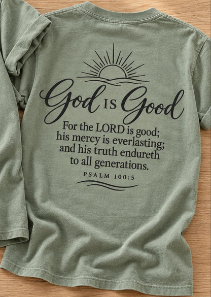 God Is Good Psalm 100:5 Rising Sun Scripture (DTF)
