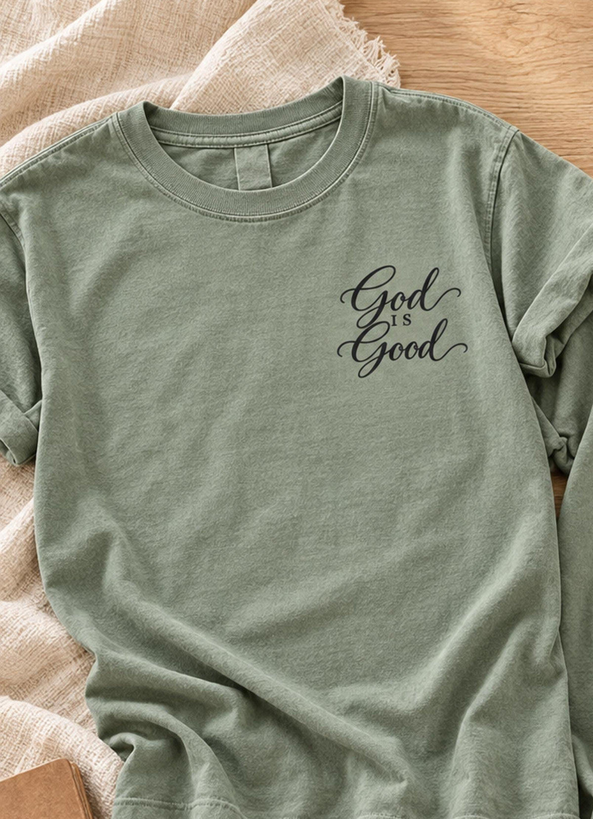 God Is Good Elegant Cursive Script (DTF)