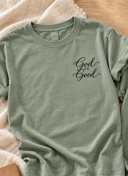 God Is Good Elegant Cursive Script (DTF)