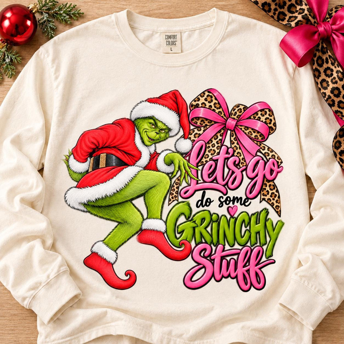 Let's Go Do Some G-Man Stuff Leopard Bow Christmas (DTF)