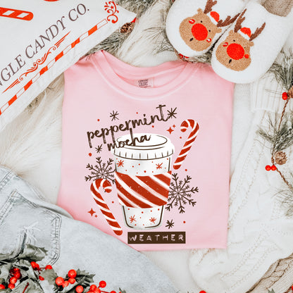 Peppermint Mocha Weather Holiday Coffee Cup (DTF)