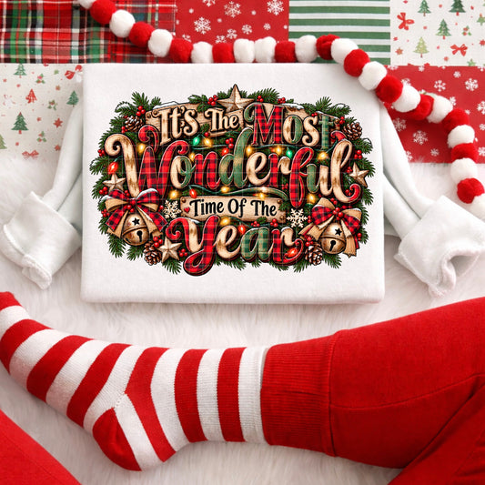It's The Most Wonderful Time Of The Year Buffalo Plaid Christmas (DTF)