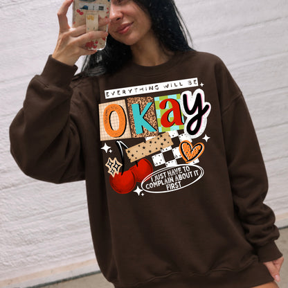 Okay Collage Mixed Print Letters Cherries Heart (DTF)