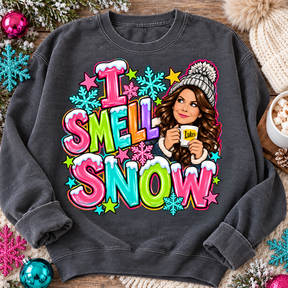 I Smell Snow Cozy Winter Woman Coffee Mug Pom Hat (DTF)