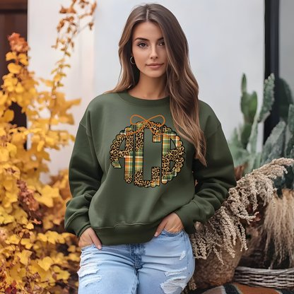Fall Plaid & Cheetah - Custom Monogram Transfer