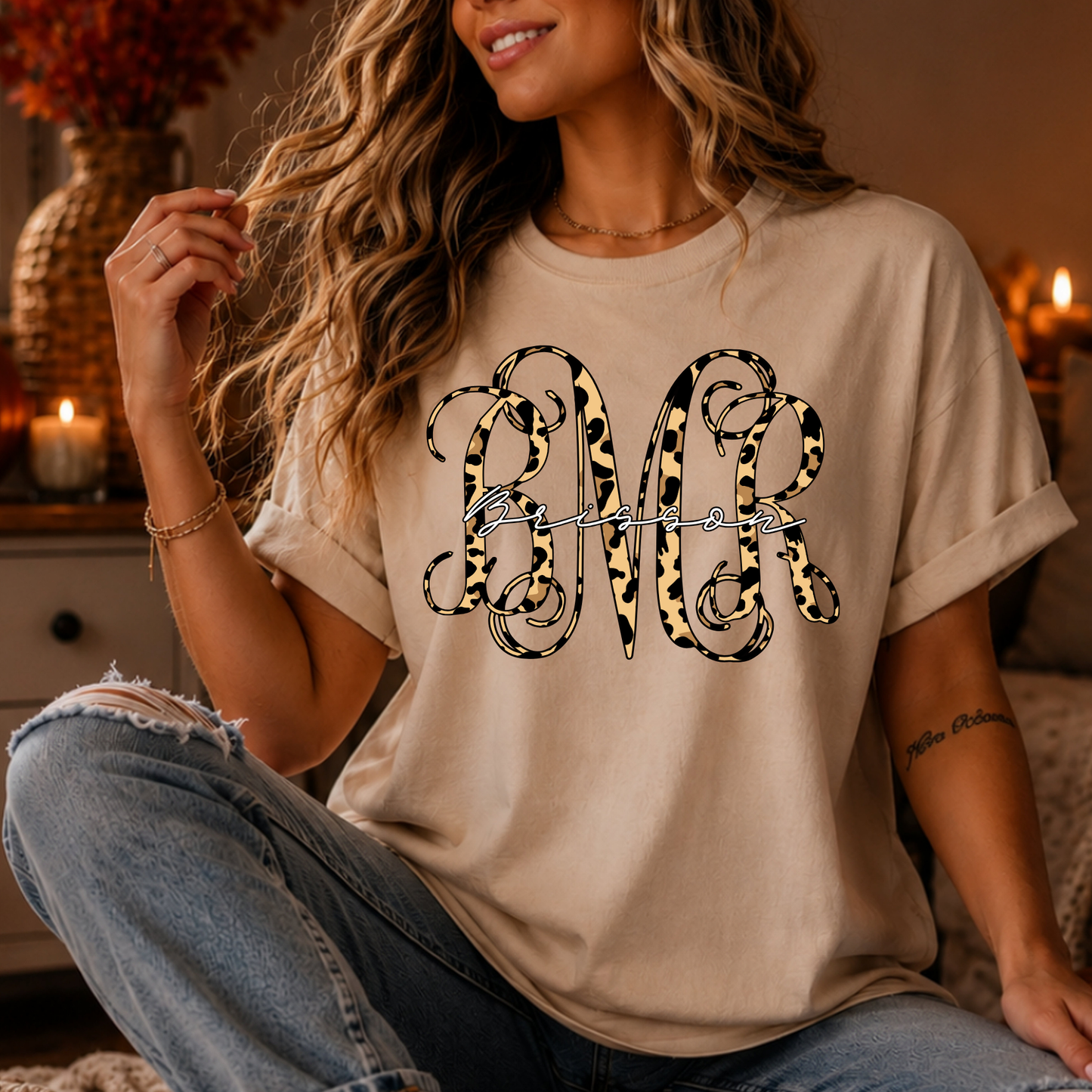 Fancy Cheetah - Custom Monogram Transfer