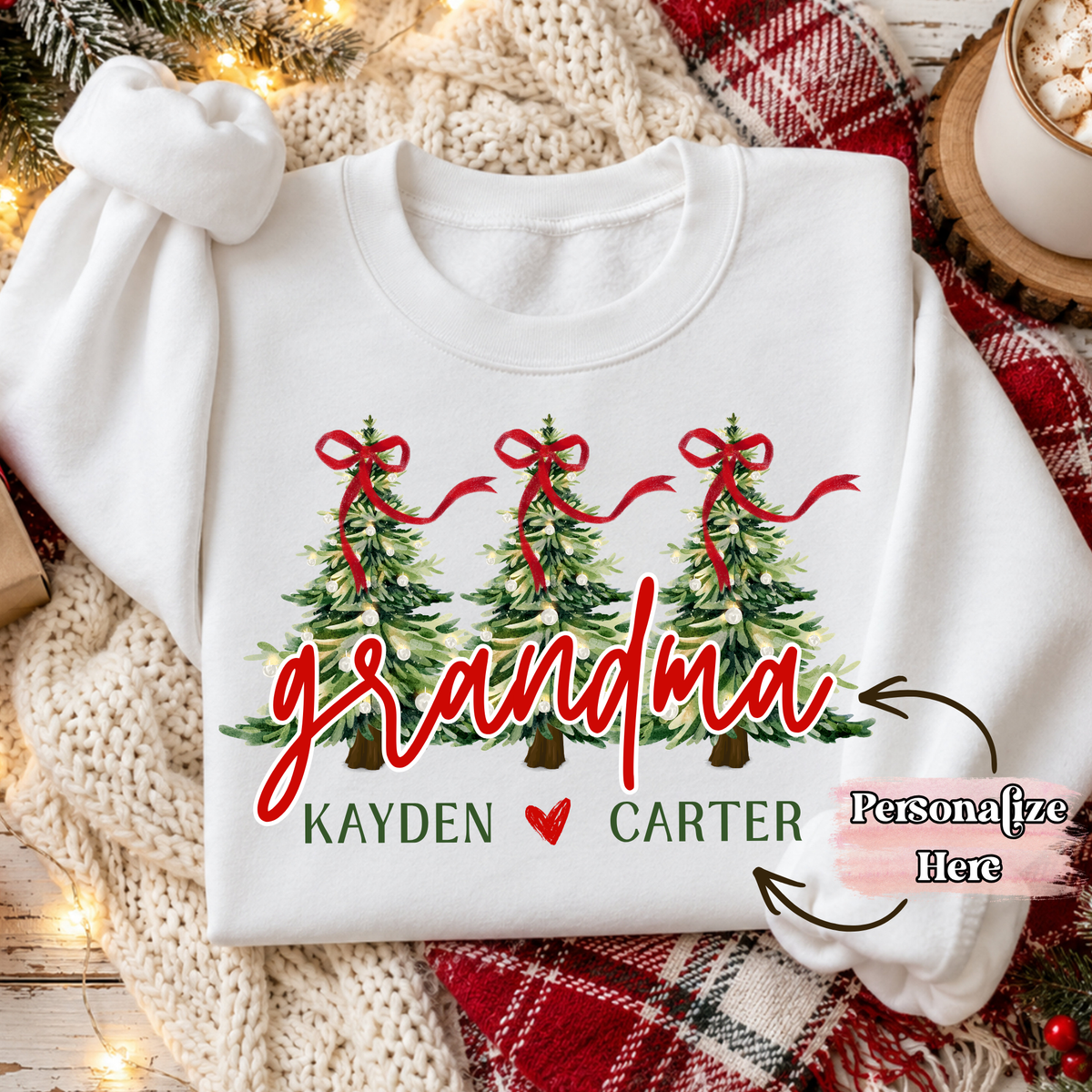 Coquette Family Member Christmas Trees - ‼️Fully Customizable Transfer‼️