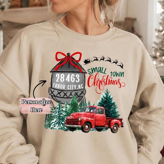 Small Town Water Tower Christmas -‼️Fully Customizable Transfer‼️
