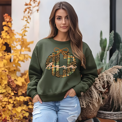 Fall Plaid & Cheetah - Custom Monogram Transfer