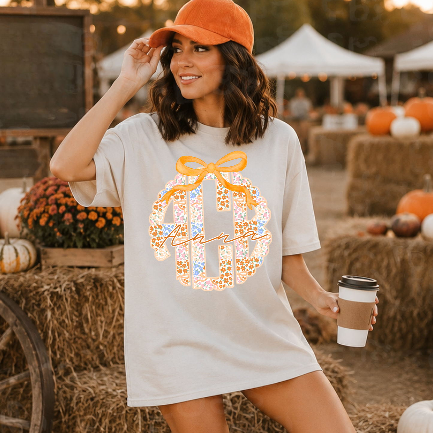 Fall Ditsy Floral - Custom Monogram Transfer