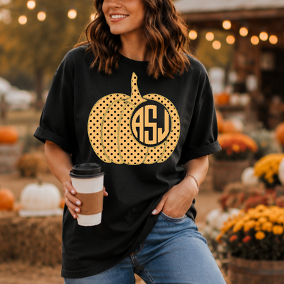 Polkadot Pumpkin - Custom Monogram Transfer