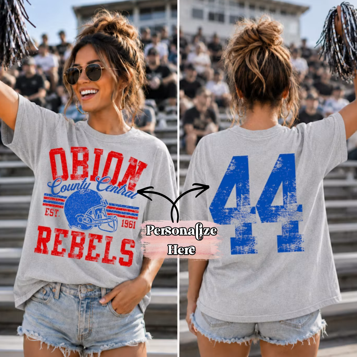 Distressed Vintage Football - ‼️Fully Customizable Transfer‼️