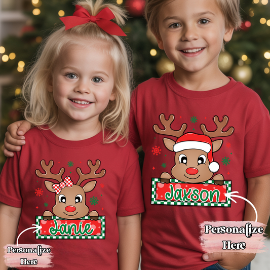 Cute Reindeer Nameplate -  ‼️Fully Customizable Transfer‼️